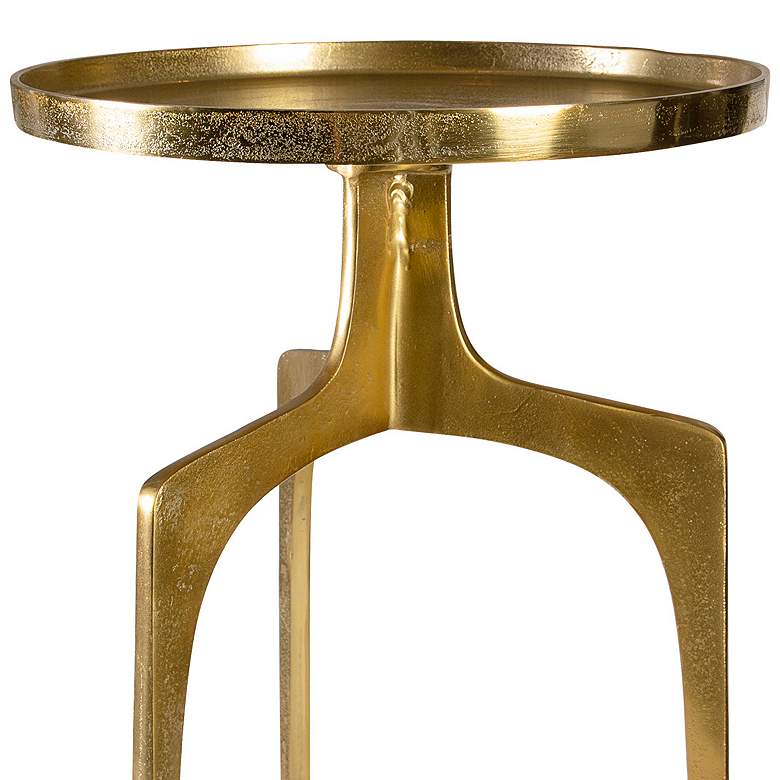 Image 3 Kenna 16" Wide Textured Soft Gold Aluminum Accent Table more views