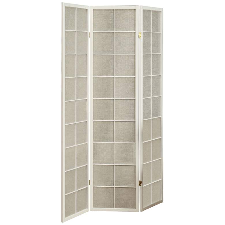 Image 1 Kenna 52 inch Wide White Frame 3-Panel Folding Screen