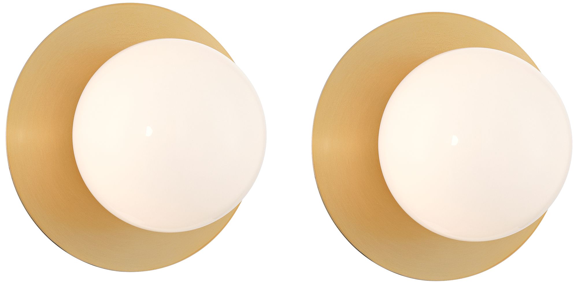 Kenna 6 3/4" High Warm Brass Wall Sconce Set of 2