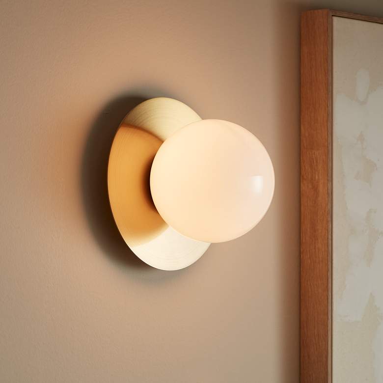 Image 1 Kenna 6 3/4" High Warm Brass Wall Sconce
