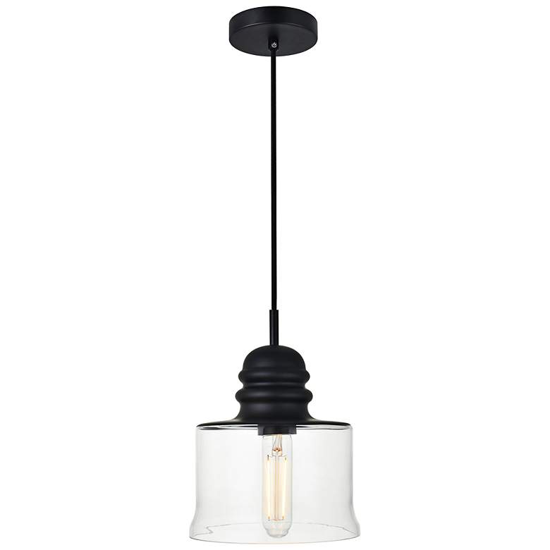 Image 2 Kenna 6 3/4" Wide Black Bell Mini Pendant