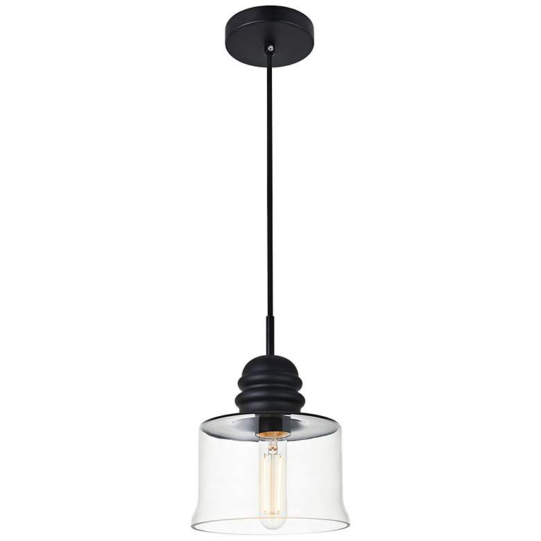 Image 3 Kenna 6 3/4" Wide Black Bell Mini Pendant more views