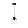 4_Kenna 6 3/4" Wide Black Bell Mini Pendant more views