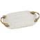 Kenna Aluminum and White Marble Decorative Oval Tray