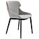 Kenna Set of 2 Dining Chairs in Gray Fabric and Matte Black Finish