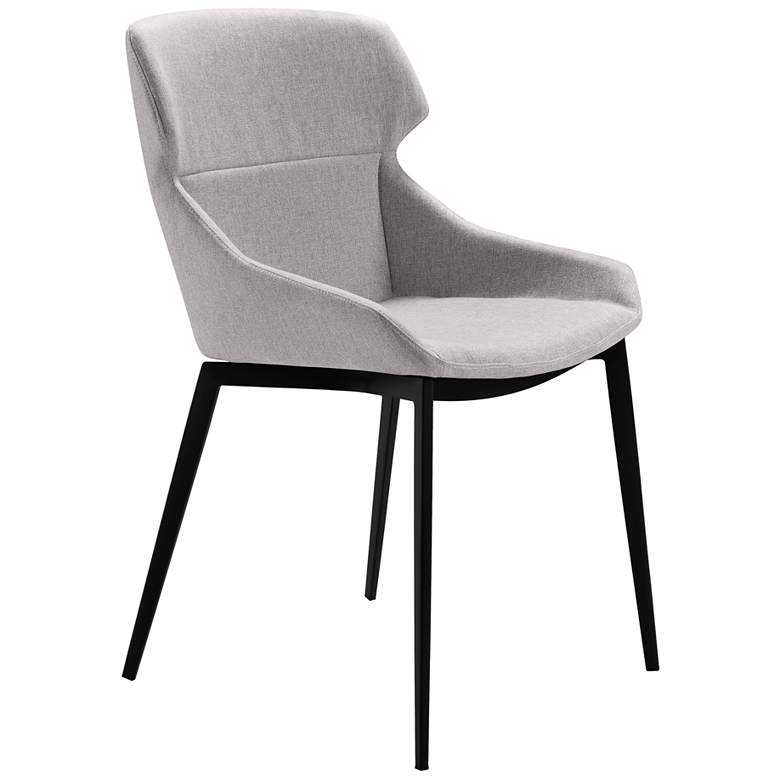 Image 1 Kenna Set of 2 Dining Chairs in Gray Fabric and Matte Black Finish