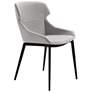 Kenna Set of 2 Dining Chairs in Gray Fabric and Matte Black Finish