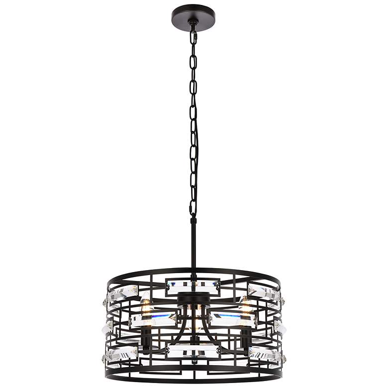 Image 3 Kennedy 16 1/2" Wide Black and Crystal 3-Light Pendant
