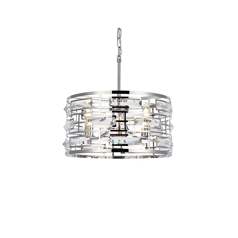 Image 4 Kennedy 16 1/2" Wide Chrome Drum Pendant Light more views