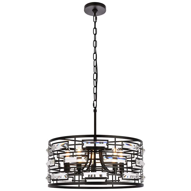 Image 3 Kennedy 18 1/2" Wide Black 5-Light Drum Pendant