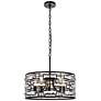 3_Kennedy 18 1/2" Wide Black 5-Light Drum Pendant