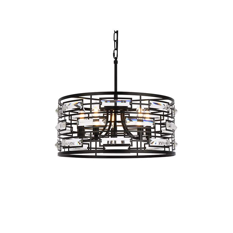 Image 5 Kennedy 18 1/2" Wide Black 5-Light Drum Pendant more views