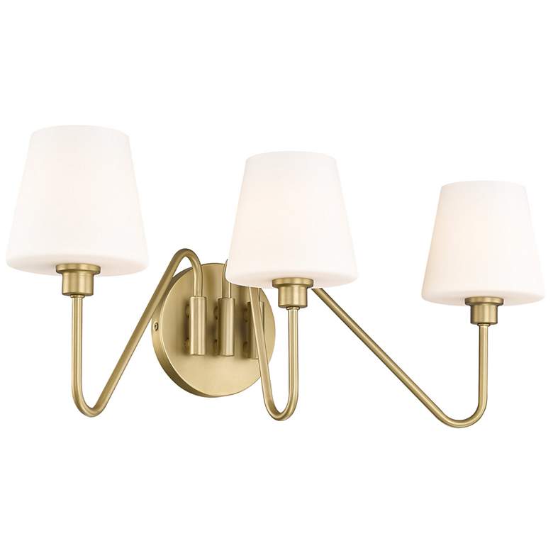 Image 1 Kennedy 23 1/2" Wide Vanity Light in Brushed Champagne Bronze with Opa
