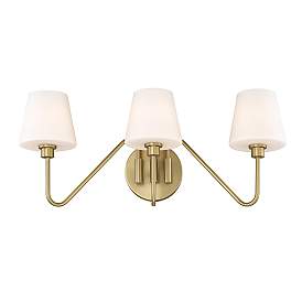 Image5 of Kennedy 23 1/2" Wide Vanity Light in Brushed Champagne Bronze with Opa more views