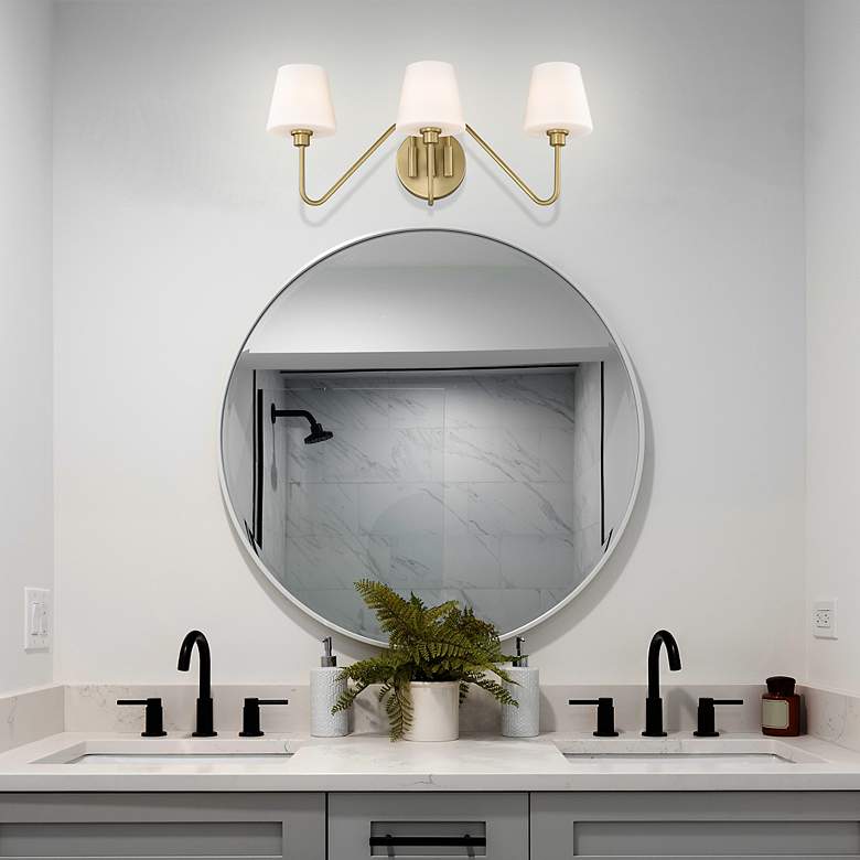 Image 6 Kennedy 23 1/2" Wide Vanity Light in Brushed Champagne Bronze with Opa more views