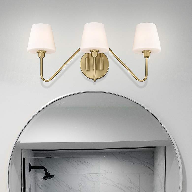 Image 7 Kennedy 23 1/2" Wide Vanity Light in Brushed Champagne Bronze with Opa more views