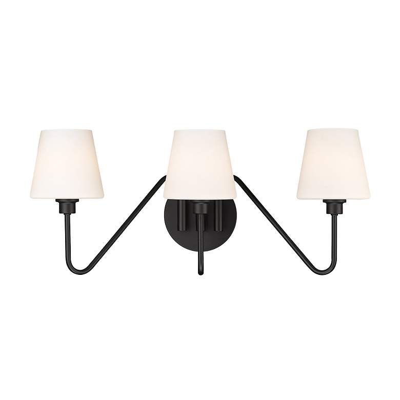 Image 3 Kennedy 23 1/2" Wide Vanity Light in Natural Black with Opal more views