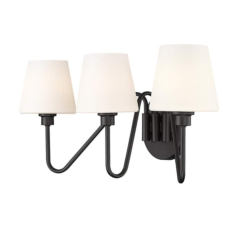 Image 4 Kennedy 23 1/2" Wide Vanity Light in Natural Black with Opal more views