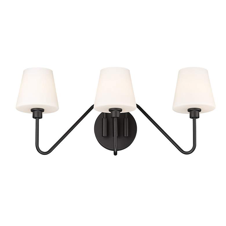 Image 5 Kennedy 23 1/2" Wide Vanity Light in Natural Black with Opal more views