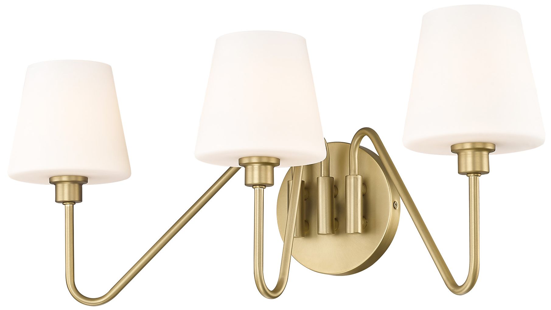 Image 2 Kennedy 23 1/2"W Bronze 3-Light Bath Light w/ White Glass