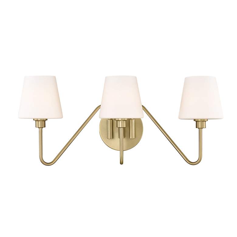 Image 3 Kennedy 23 1/2"W Bronze 3-Light Bath Light w/ White Glass more views