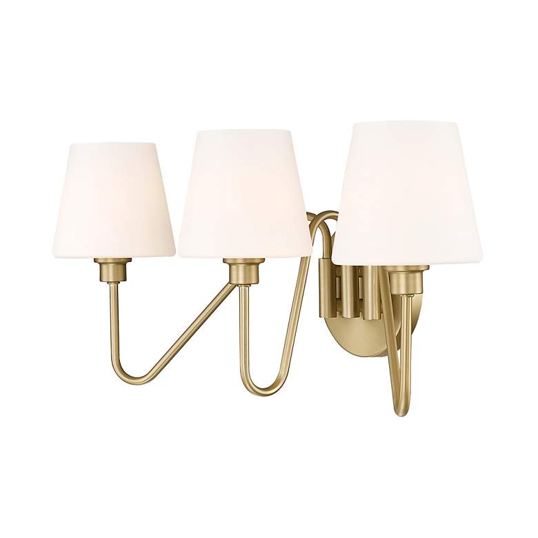 Image 4 Kennedy 23 1/2"W Bronze 3-Light Bath Light w/ White Glass more views