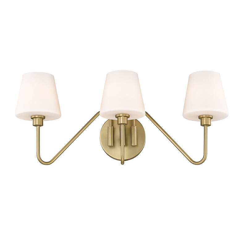 Image 5 Kennedy 23 1/2"W Bronze 3-Light Bath Light w/ White Glass more views