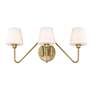 5_Kennedy 23 1/2"W Bronze 3-Light Bath Light w/ White Glass more views