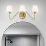 7_Kennedy 23 1/2"W Bronze 3-Light Bath Light w/ White Glass more views