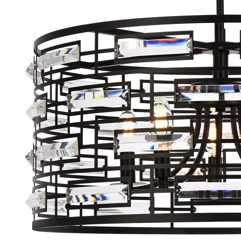 Image 4 Kennedy 24" Wide Black 5-Light Drum Pendant more views