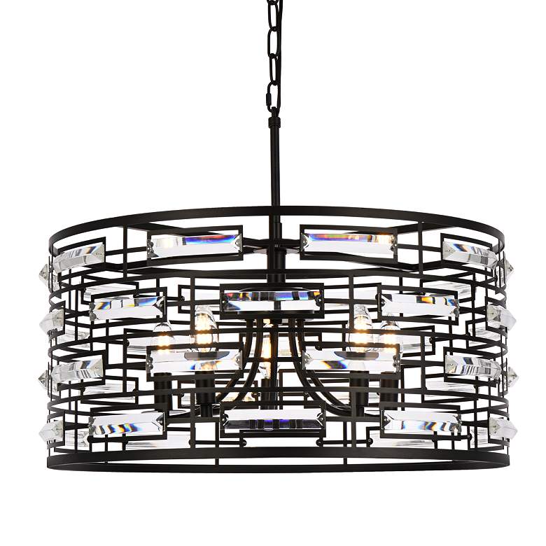 Image 5 Kennedy 24" Wide Black 5-Light Drum Pendant more views