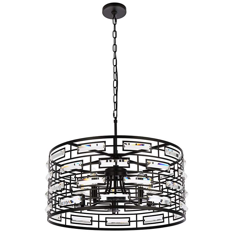 Image 6 Kennedy 24" Wide Black 5-Light Drum Pendant more views