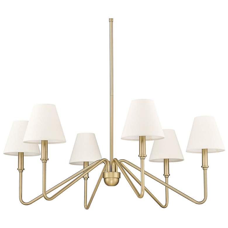 Image 1 Kennedy 34 5/8 inch Wide Chandelier in BCB with Ivory Linen