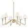 Kennedy 34 5/8" Wide Chandelier in BCB with Ivory Linen