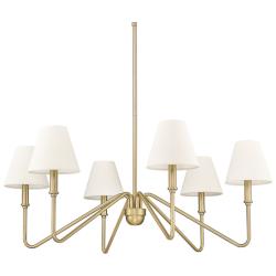 Kennedy 34 5/8&quot; Wide Chandelier in BCB with Ivory Linen
