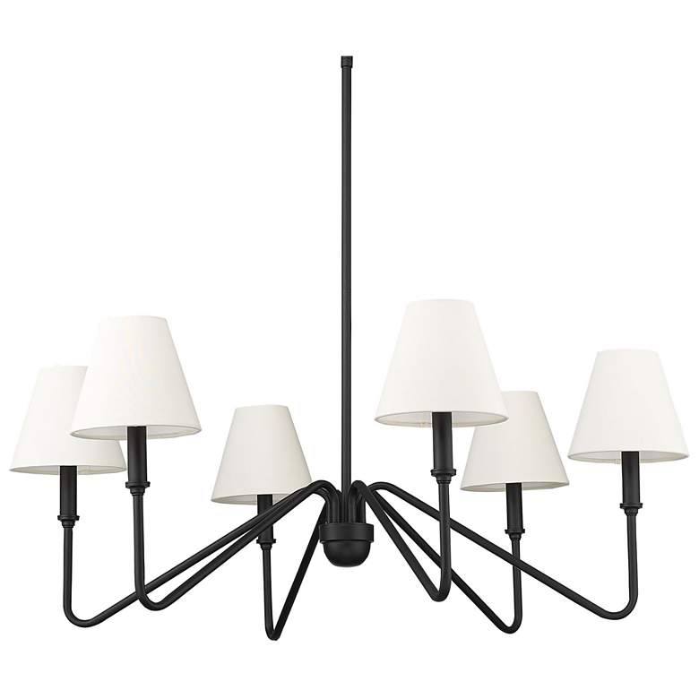 Image 1 Kennedy 34 5/8" Wide Chandelier in Natural Black with Ivory Linen