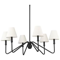 Kennedy 34 5/8" Wide Chandelier in Natural Black with Ivory Linen