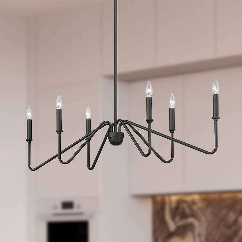 Image 1 Kennedy 36 3/4" Wide Linear Pendant in Natural Black