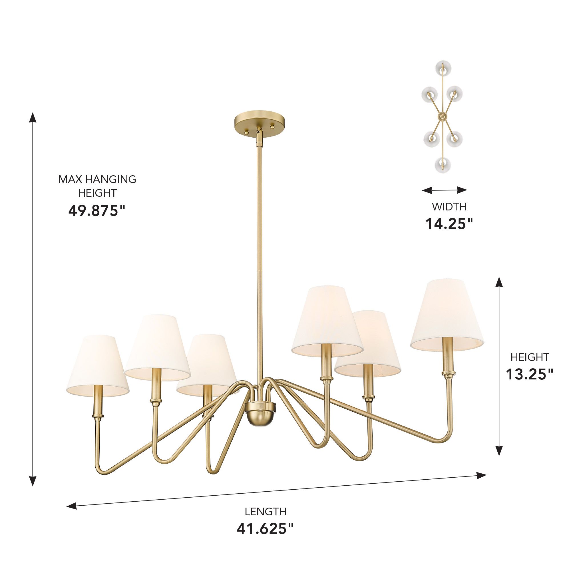Image 7 Kennedy 41 5/8" Wide Linear Pendant in BCB with Ivory Linen more views