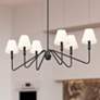 Thumbnail1 of Kennedy 41 5/8" Wide Linear Pendant in Natural Black with Ivory Linen