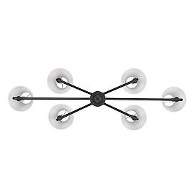 Image5 of Kennedy 41 5/8" Wide Linear Pendant in Natural Black with Ivory Linen more views