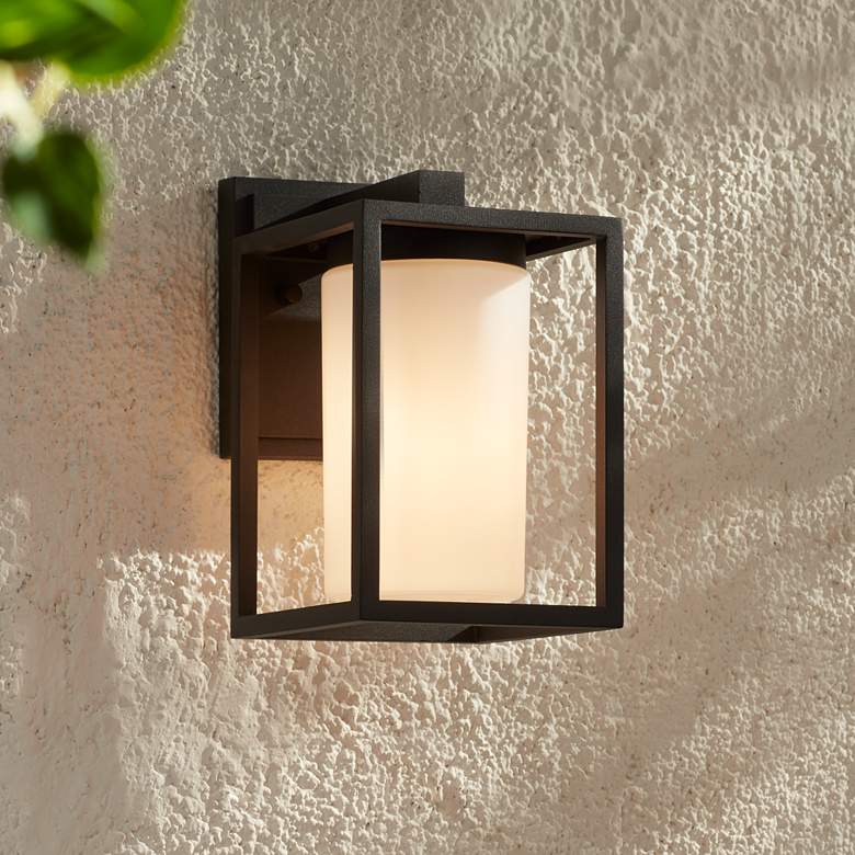 Image 2 Kennedy 9 1/4" High Sand Black Outdoor Wall Light