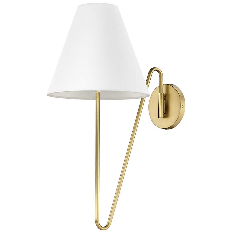 Image 3 Kennedy Brushed Champagne Bronze Swing Arm Wall Lamp