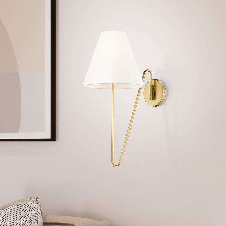 Image 2 Kennedy Brushed Champagne Bronze Swing Arm Wall Lamp