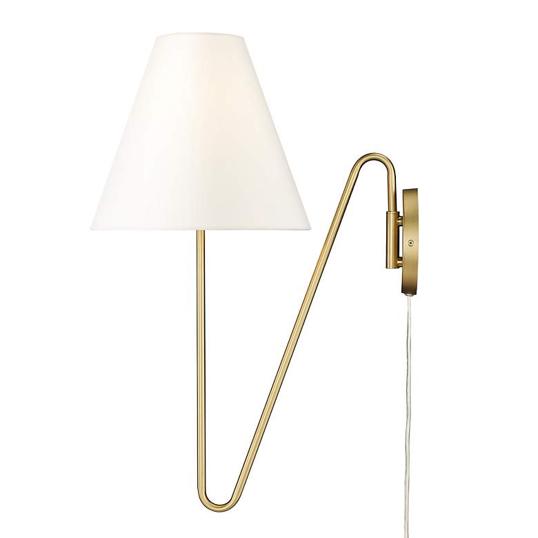 Image 4 Kennedy Brushed Champagne Bronze Swing Arm Wall Lamp more views