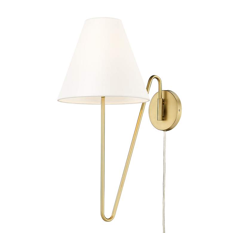 Image 5 Kennedy Brushed Champagne Bronze Swing Arm Wall Lamp more views