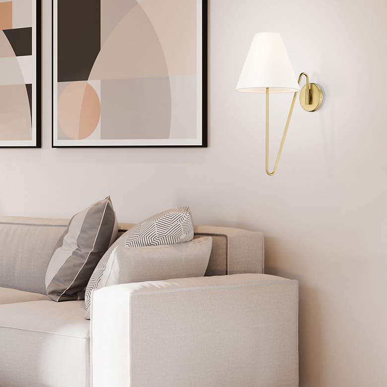 Image 7 Kennedy Brushed Champagne Bronze Swing Arm Wall Lamp more views