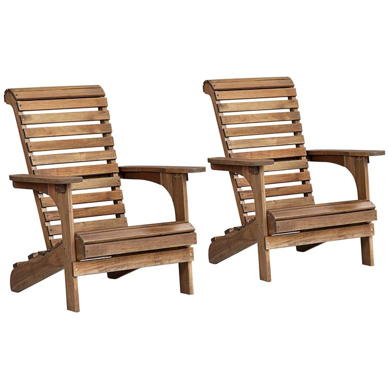 Image 1 Kenneth Natural Wood Adirondack Chairs Set of 2