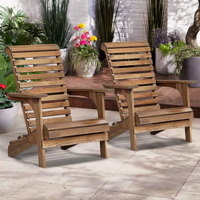Image 1 Kenneth Natural Wood Adirondack Chairs Set of 2