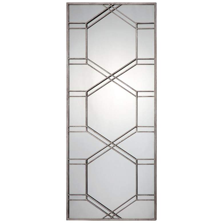 Image 1 Kennis Antiqued Silver Leaf 29" x 70" Leaner Floor Mirror